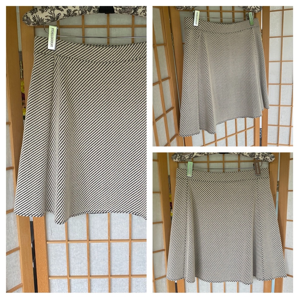 Ann Taylor Diagonal Stripe Textured Knit Stretch Mini Skirt SZ SP NWT